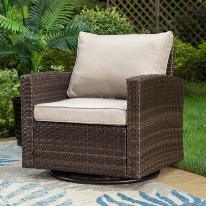 Divano componibile da esterno in vimini e rattan, 5/9 posti, set da conversazione di grandi dimensioni