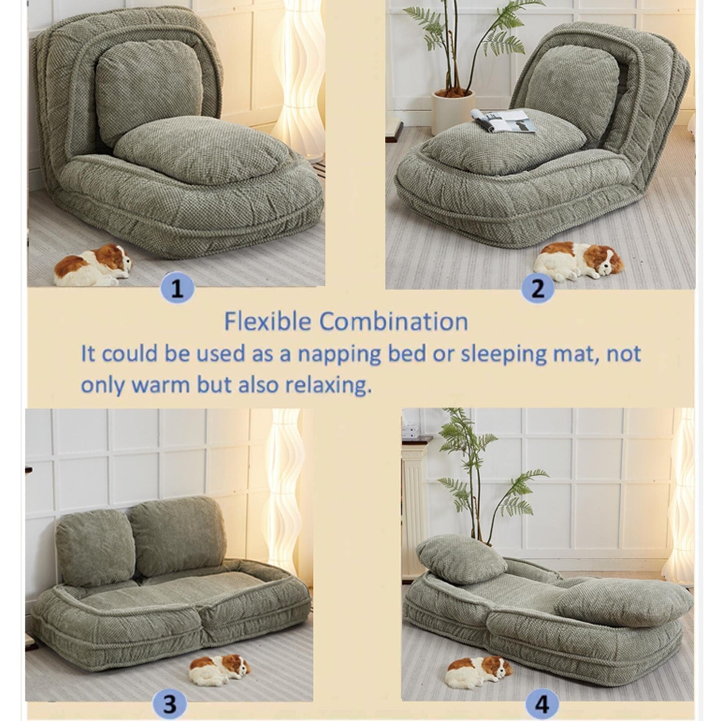 Divano letto regolabile in 5 posizioni