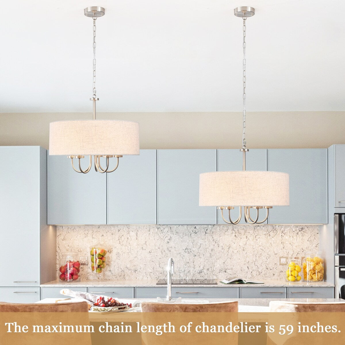 Lampada da soffitto moderna a 5 luci con montaggio a semi-incasso per sala da pranzo, camera da letto, soggiorno - N/D