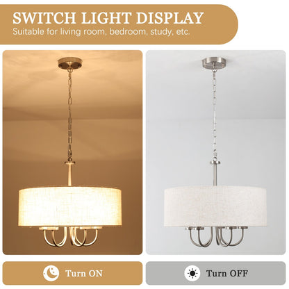 Lampada da soffitto moderna a 5 luci con montaggio a semi-incasso per sala da pranzo, camera da letto, soggiorno - N/D