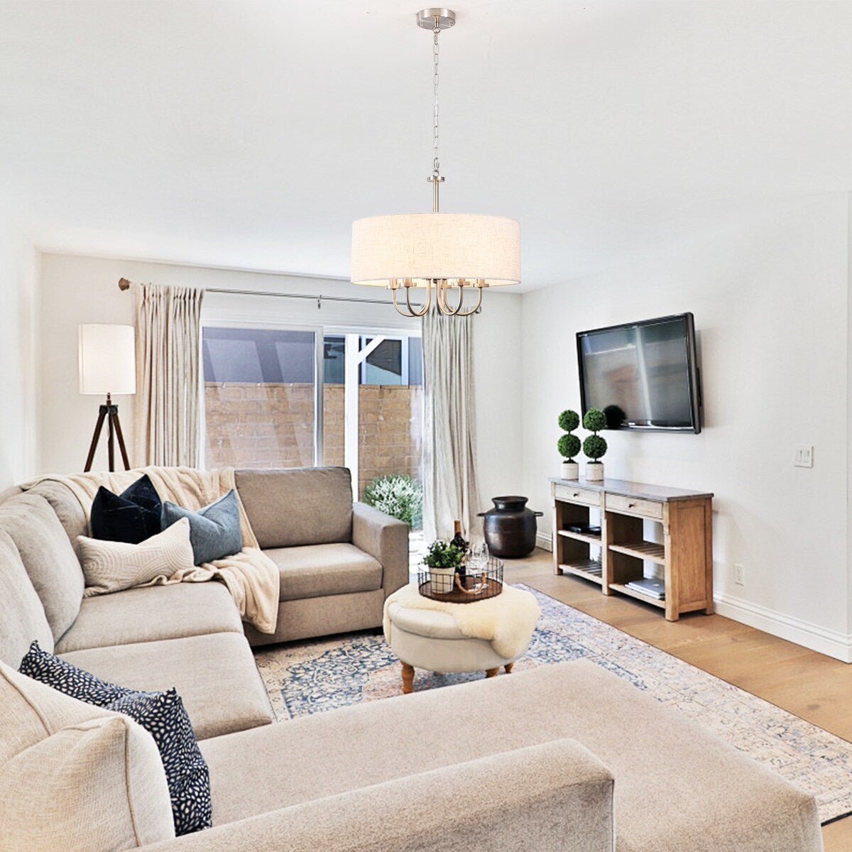 Lampada da soffitto moderna a 5 luci con montaggio a semi-incasso per sala da pranzo, camera da letto, soggiorno - N/D