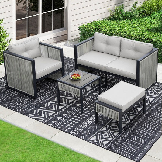 FINCATI 5 pezzi set di divani componibili per mobili da giardino divano da esterno