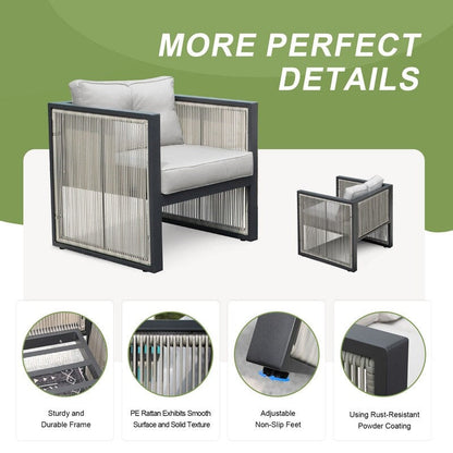 FINCATI 5 pezzi set di divani componibili per mobili da giardino divano da esterno