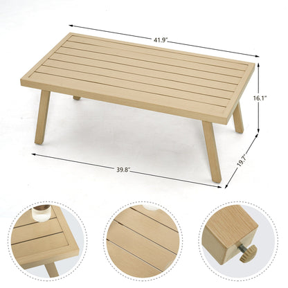 Set da conversazione in alluminio per 5 persone con sedie girevoli, tavolino e cuscini