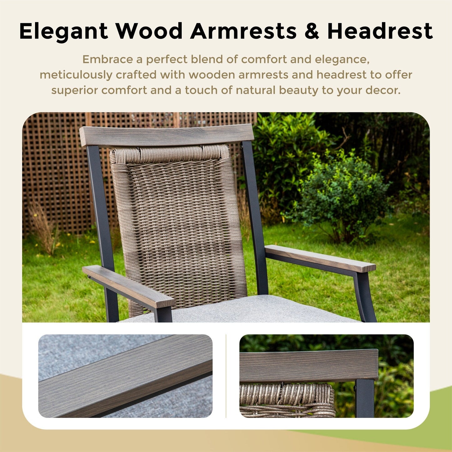 Set da pranzo da bar da 5 pezzi, 4 sedie da bar girevoli in rattan o 4 in metallo e 1 tavolo da bar rettangolare in metallo