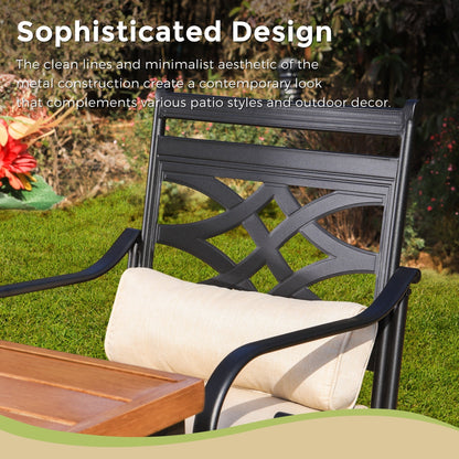 Set da pranzo da bar da 5 pezzi, 4 sedie da bar girevoli in rattan o 4 in metallo e 1 tavolo da bar rettangolare in metallo