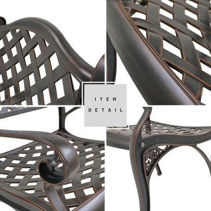 Set da pranzo per patio in alluminio pressofuso da 5 pezzi