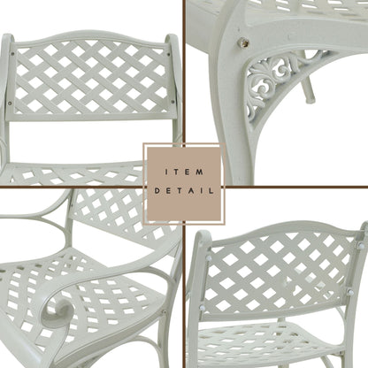 Set da pranzo per patio in alluminio pressofuso da 5 pezzi