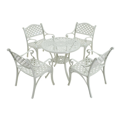 Set da pranzo per patio in alluminio pressofuso da 5 pezzi
