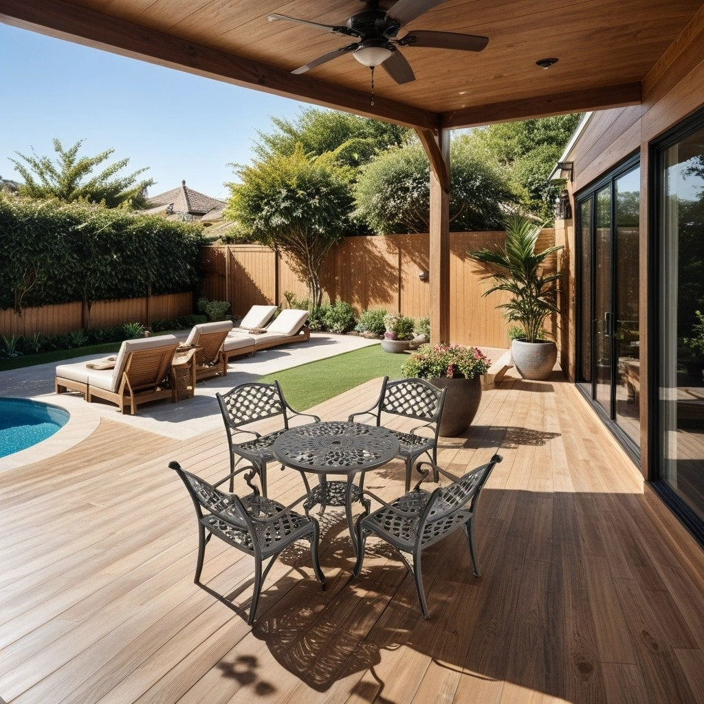 Set da pranzo per patio in alluminio pressofuso da 5 pezzi