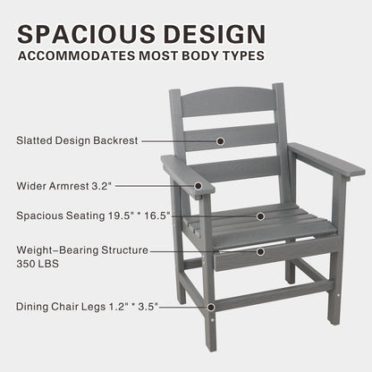 Set da pranzo da giardino in HDPE da 5 pezzi, set di mobili da pranzo per esterni con 4 sedie, tavolo da pranzo e sedie da giardino per esterni