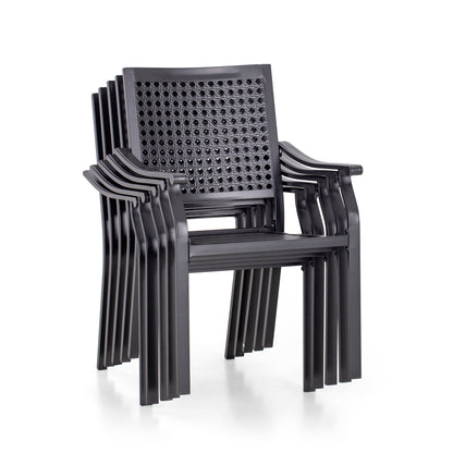 Set da pranzo da giardino in metallo con rivestimento E da 5 pezzi