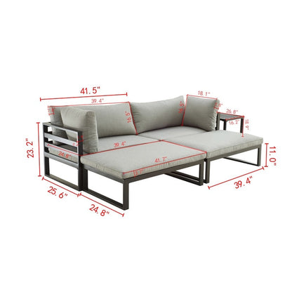 Set di divani da conversazione in metallo da esterno da 5 pezzi