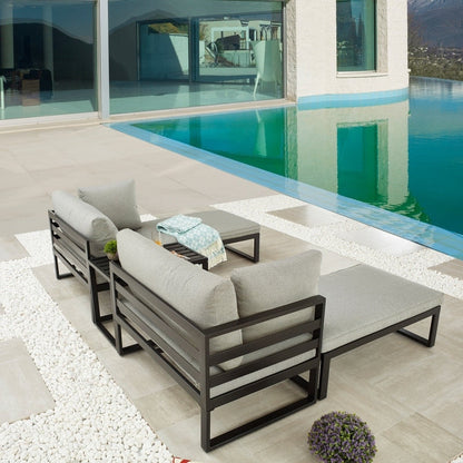 Set di divani da conversazione in metallo da esterno da 5 pezzi