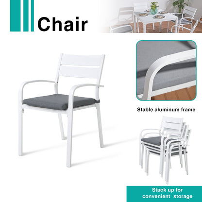 Set da pranzo in alluminio per esterni da 5 pezzi