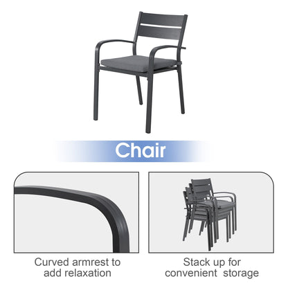 Set da pranzo in alluminio per esterni da 5 pezzi