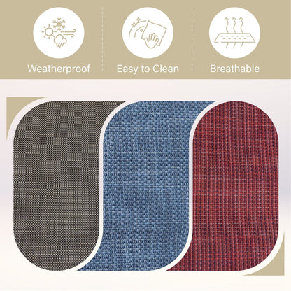 MAISON ARTS Set da pranzo per esterni da 5 pezzi con tavolo quadrato effetto legno e 4 sedie da pranzo in textilene