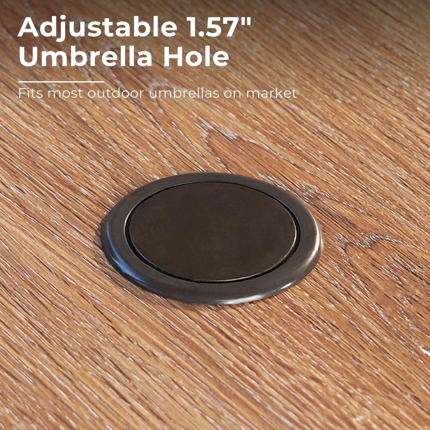 MAISON ARTS Set da pranzo per esterni da 5 pezzi con tavolo quadrato effetto legno e 4 sedie da pranzo in textilene