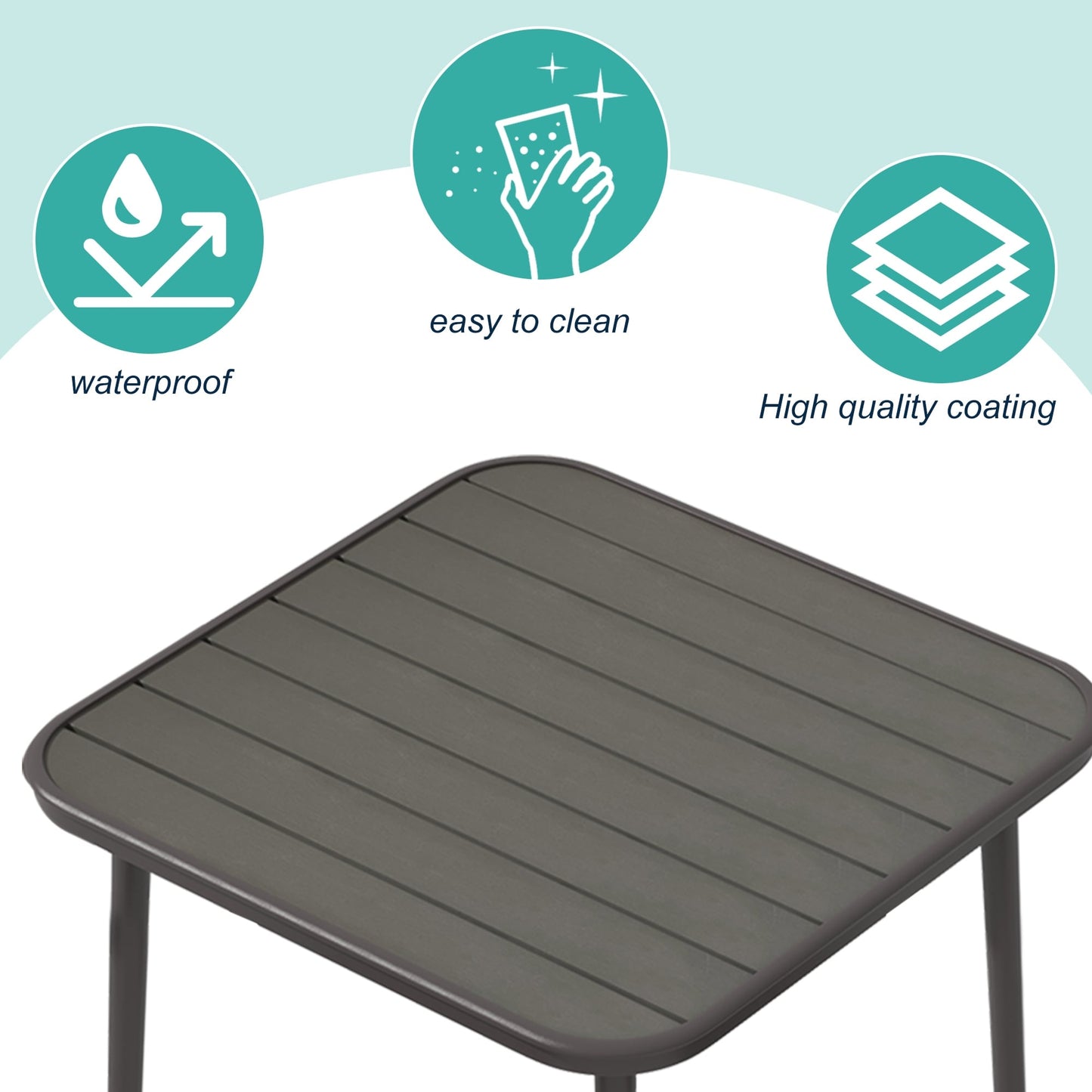 Set da pranzo in metallo per esterni da 5 pezzi