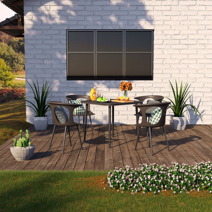 Set da pranzo in metallo per esterni da 5 pezzi