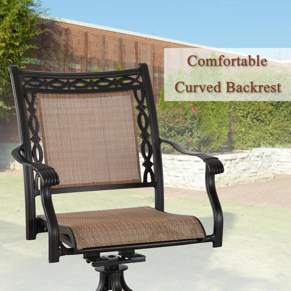 Set da pranzo in alluminio pressofuso per patio da esterno da 5 pezzi