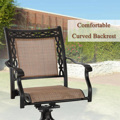 Set da pranzo in alluminio pressofuso per patio da esterno da 5 pezzi