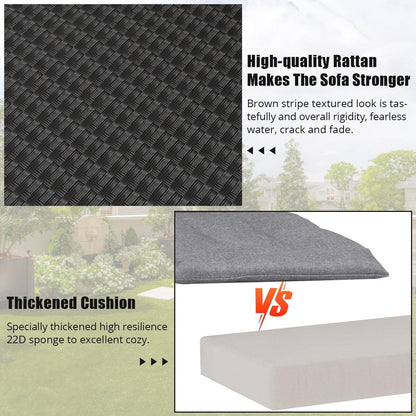 Set di divani in vimini e rattan per esterni da 5 pezzi