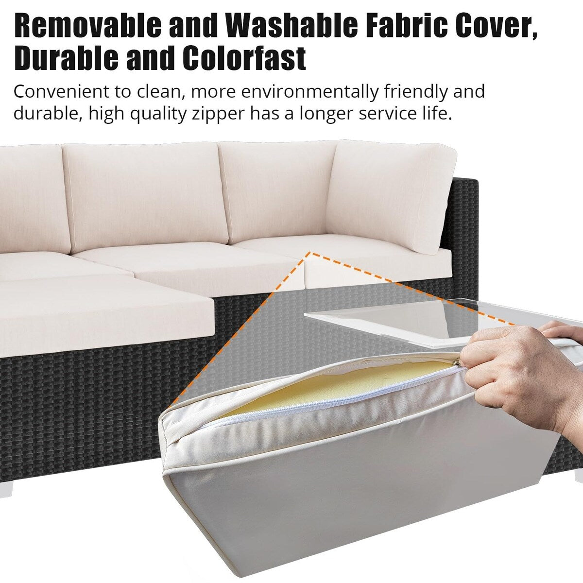 Set di divani in vimini e rattan per esterni da 5 pezzi