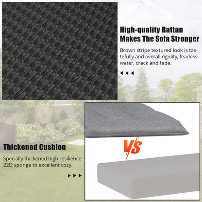 Set di divani in vimini e rattan per esterni da 5 pezzi