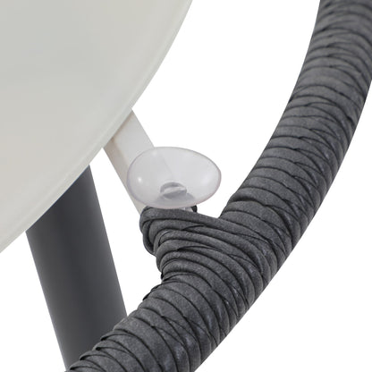 Set da pranzo in vimini per patio esterno da 5 pezzi