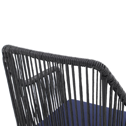 Set da pranzo in vimini per patio esterno da 5 pezzi