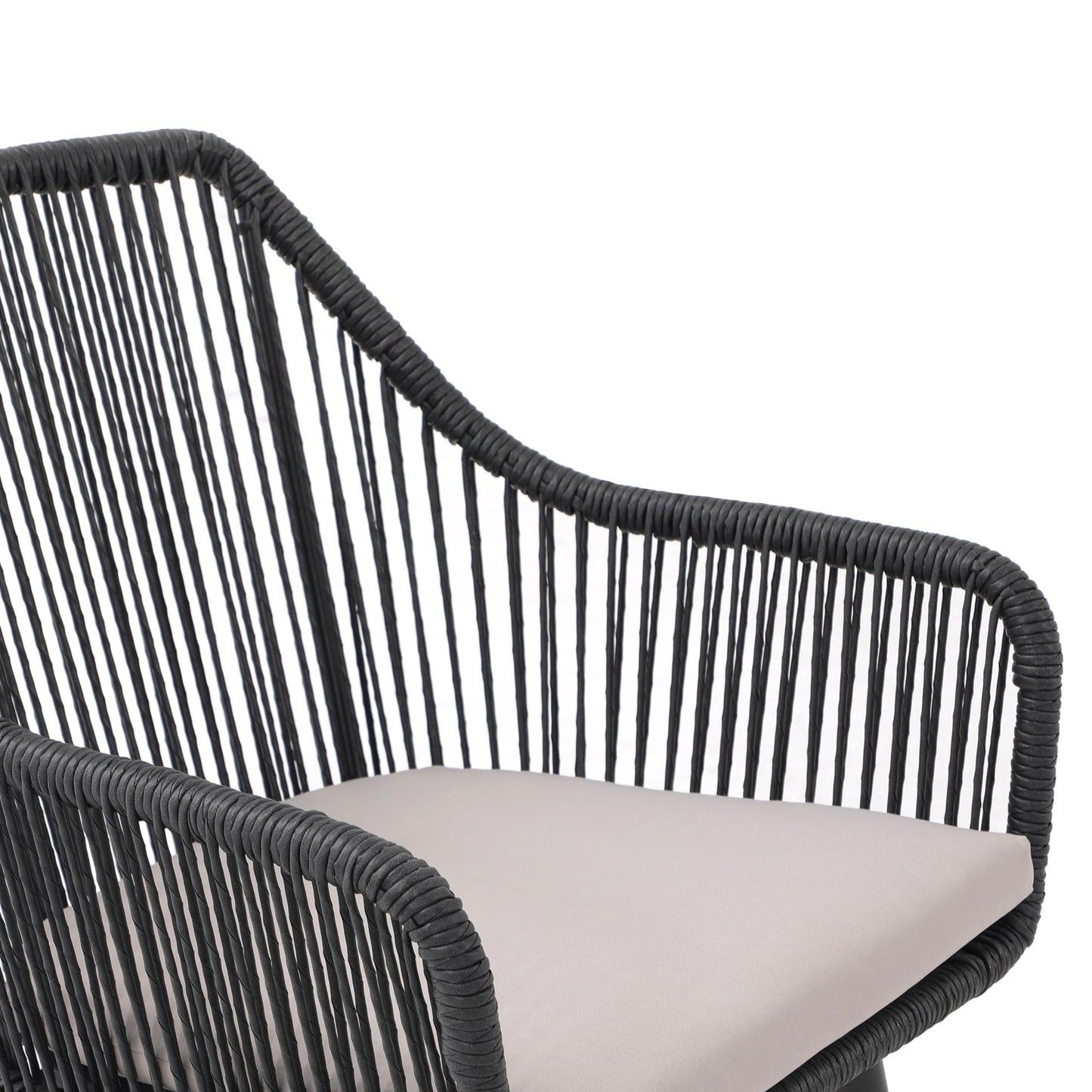 Set da pranzo in vimini per patio esterno da 5 pezzi