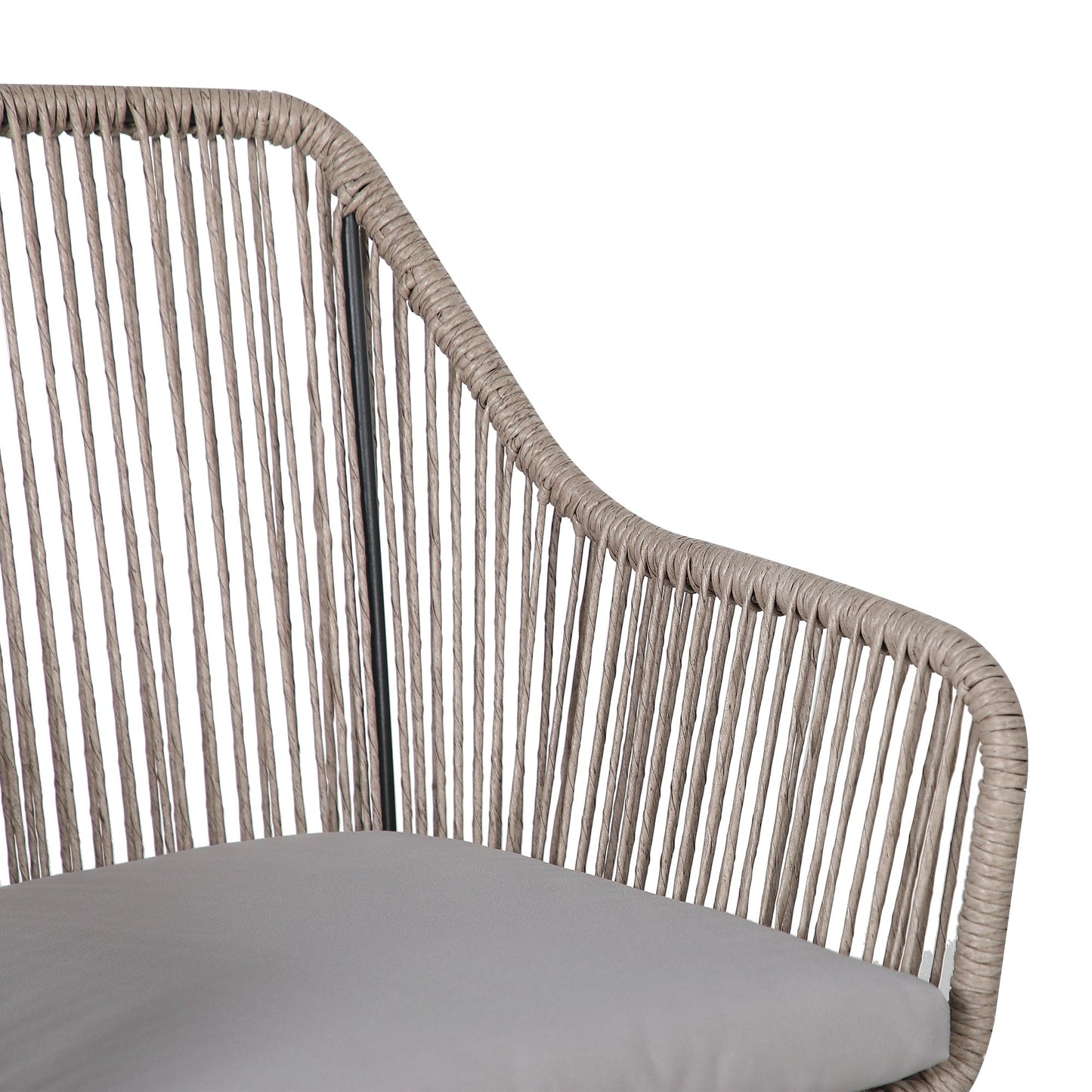 Set da pranzo in vimini per patio esterno da 5 pezzi