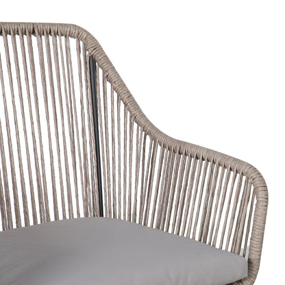 Set da pranzo in vimini per patio esterno da 5 pezzi