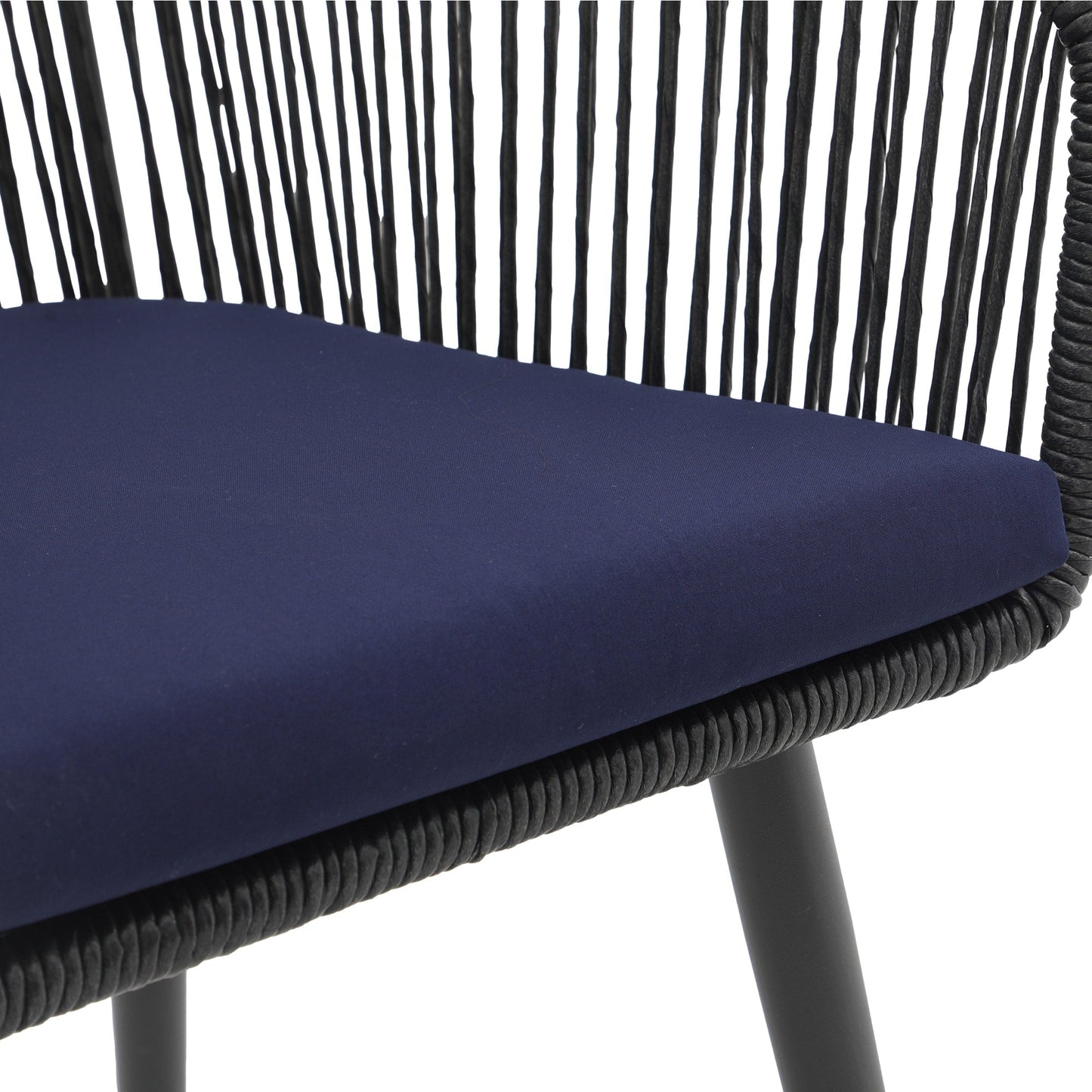 Set da pranzo in vimini per patio esterno da 5 pezzi