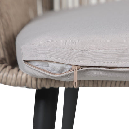 Set da pranzo in vimini per patio esterno da 5 pezzi