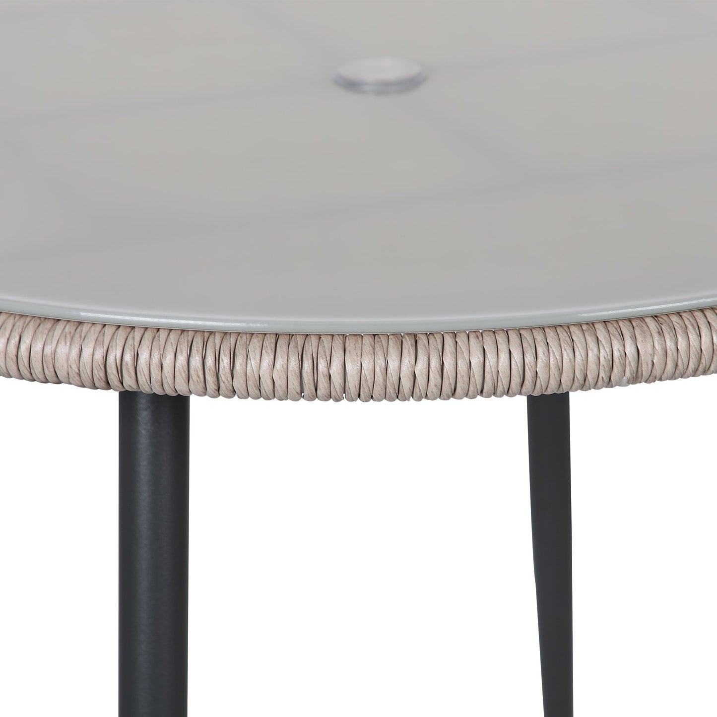 Set da pranzo in vimini per patio esterno da 5 pezzi