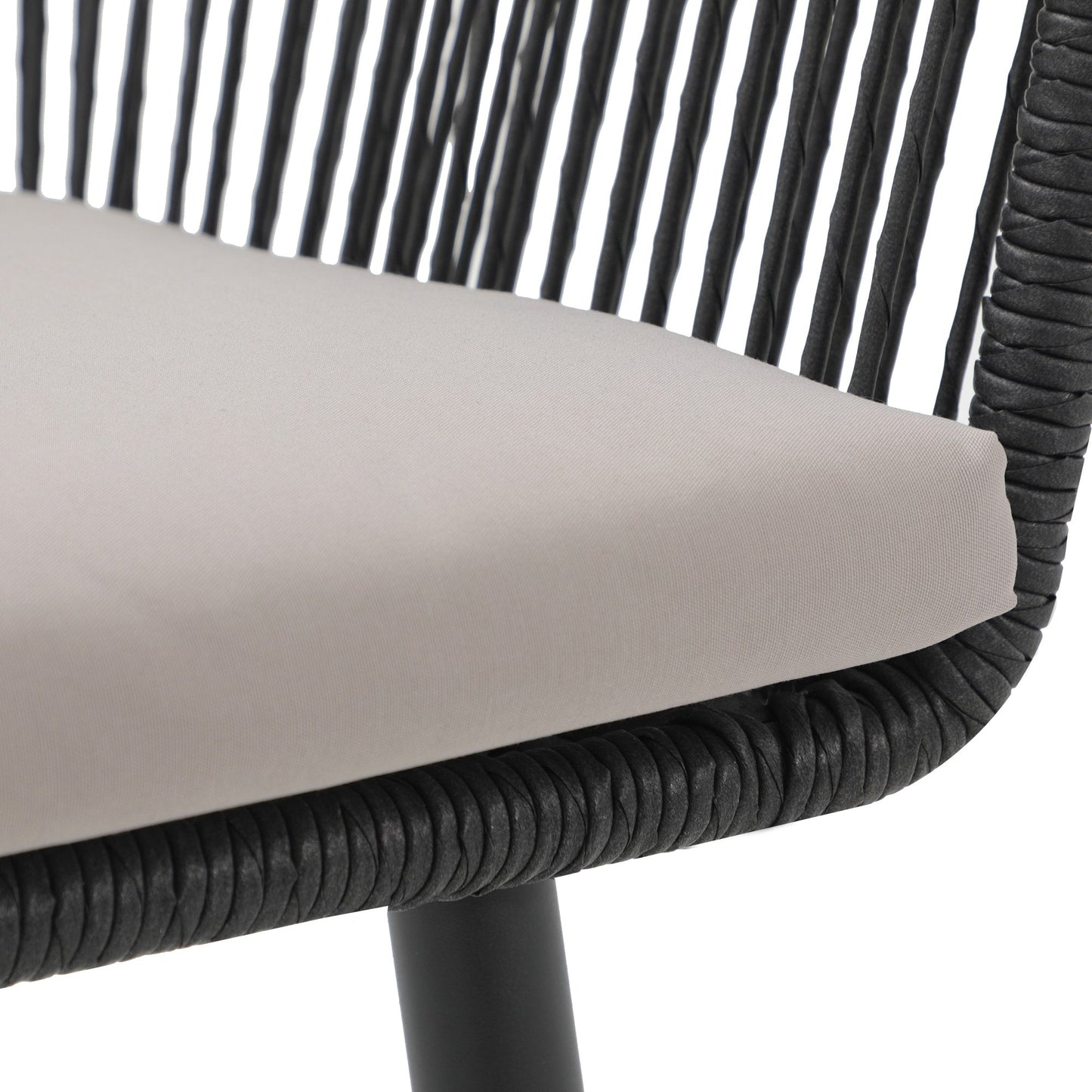 Set da pranzo in vimini per patio esterno da 5 pezzi