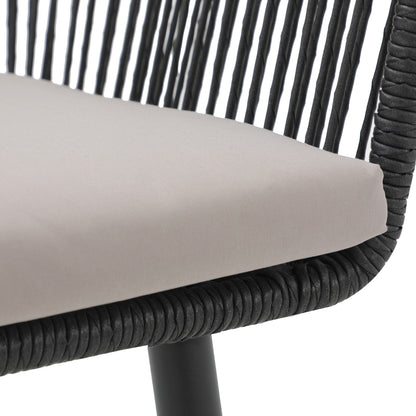 Set da pranzo in vimini per patio esterno da 5 pezzi