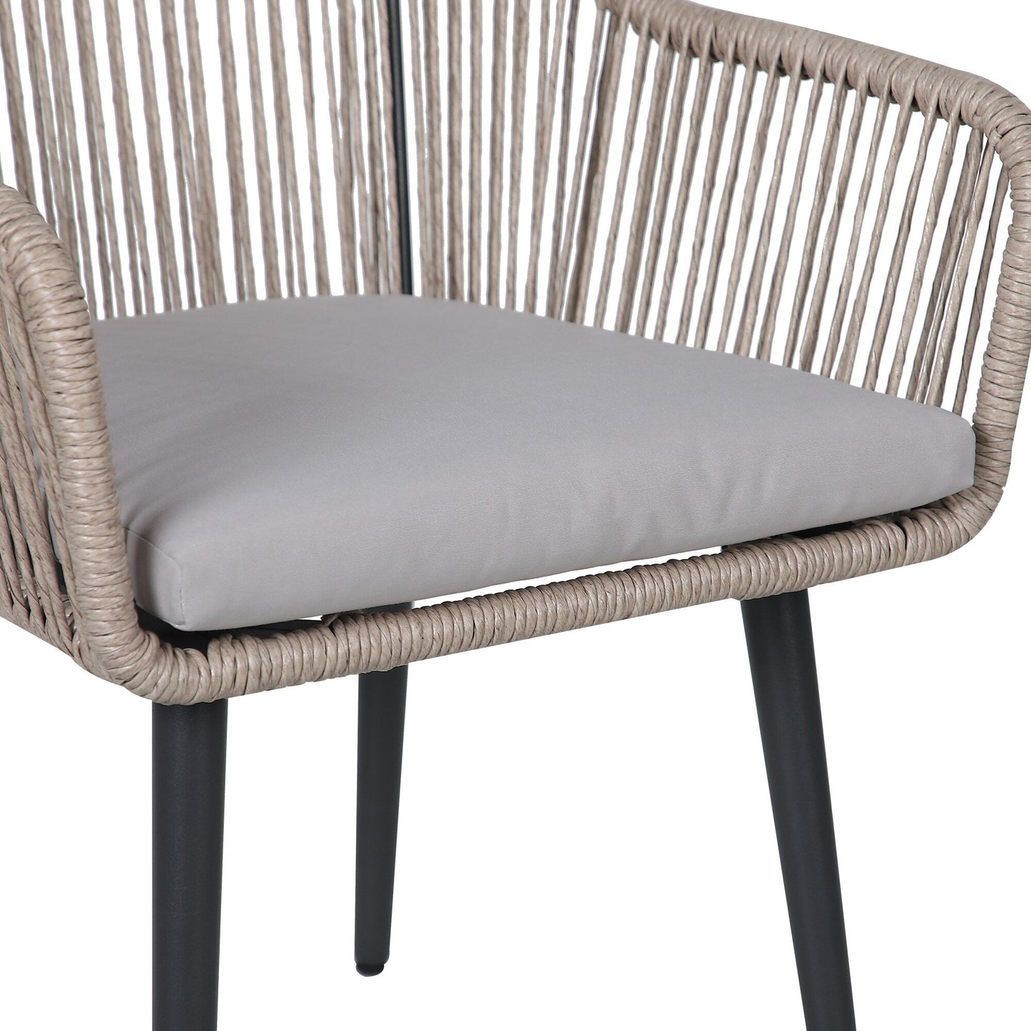 Set da pranzo in vimini per patio esterno da 5 pezzi