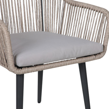 Set da pranzo in vimini per patio esterno da 5 pezzi