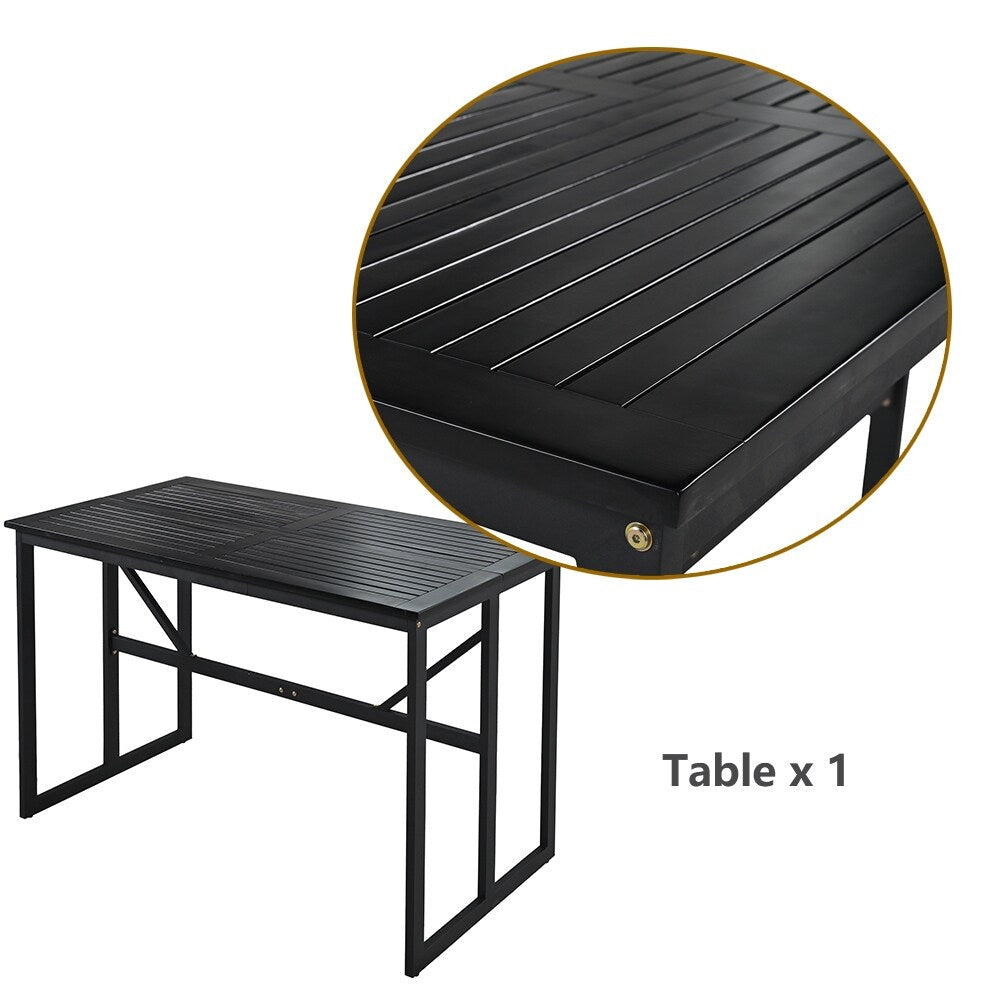 Set da pranzo da esterno in acciaio da 5 pezzi con 4 sedie, set da bar per patio, cuscini