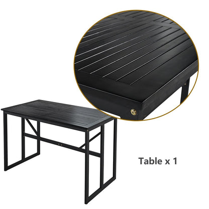 Set da pranzo da esterno in acciaio da 5 pezzi con 4 sedie, set da bar per patio, cuscini