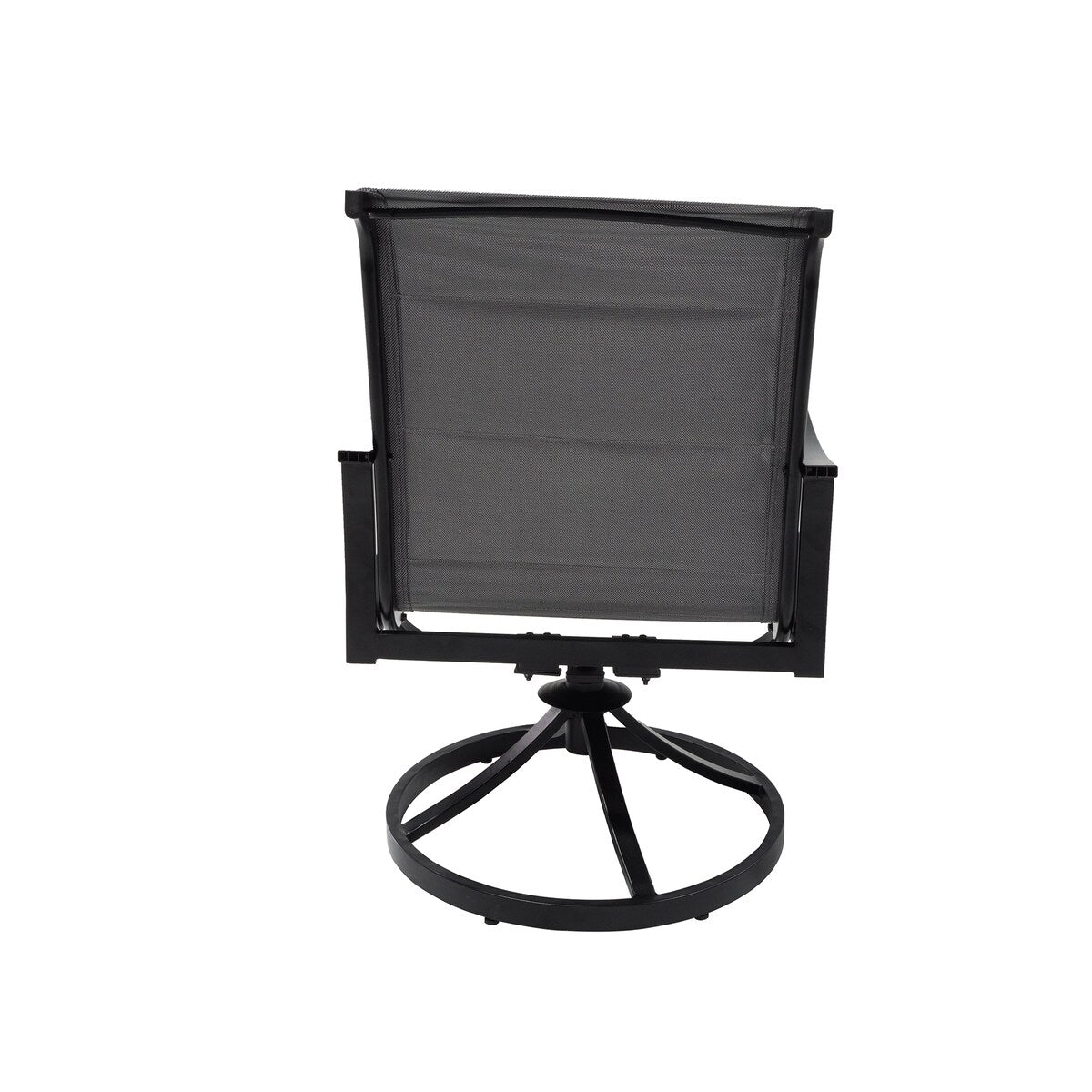 Set da pranzo con sedia girevole in alluminio e textilene da esterno, 5 pezzi