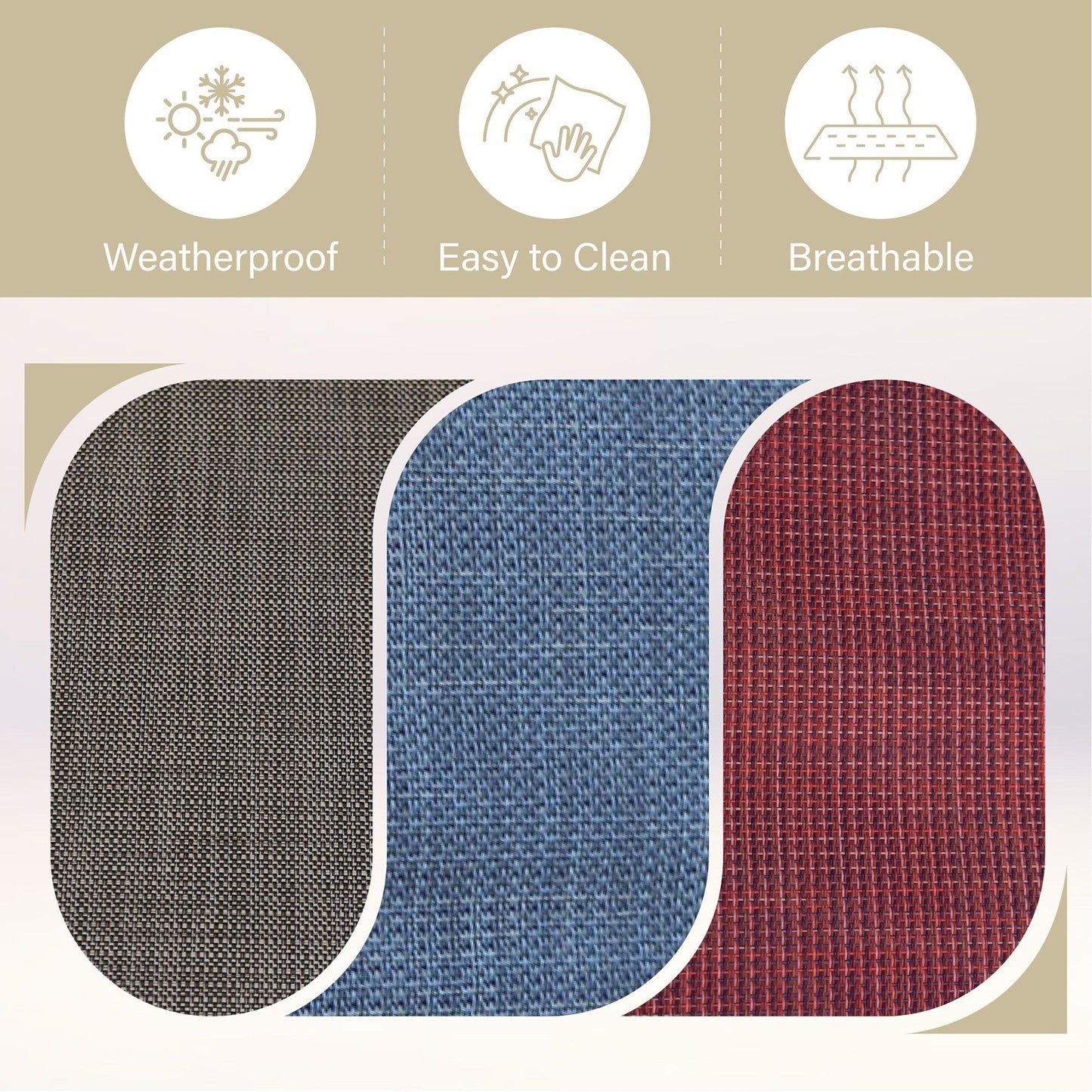 MAISON ARTS Set da pranzo per patio da 5 pezzi, tavolo quadrato in metallo da 37 pollici e 4 sedie da pranzo in textilene