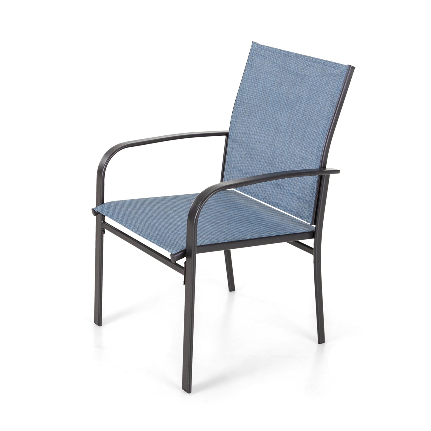 MAISON ARTS Set da pranzo per patio da 5 pezzi, tavolo quadrato in metallo da 37 pollici e 4 sedie da pranzo in textilene