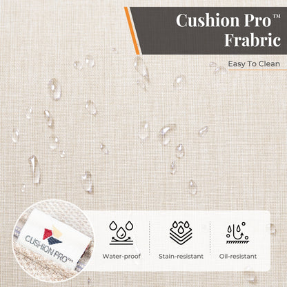 Set da patio da 5 pezzi con tavolo rotondo in metallo da 42 pollici con foro per ombrellone e poltrone in vimini con cuscino