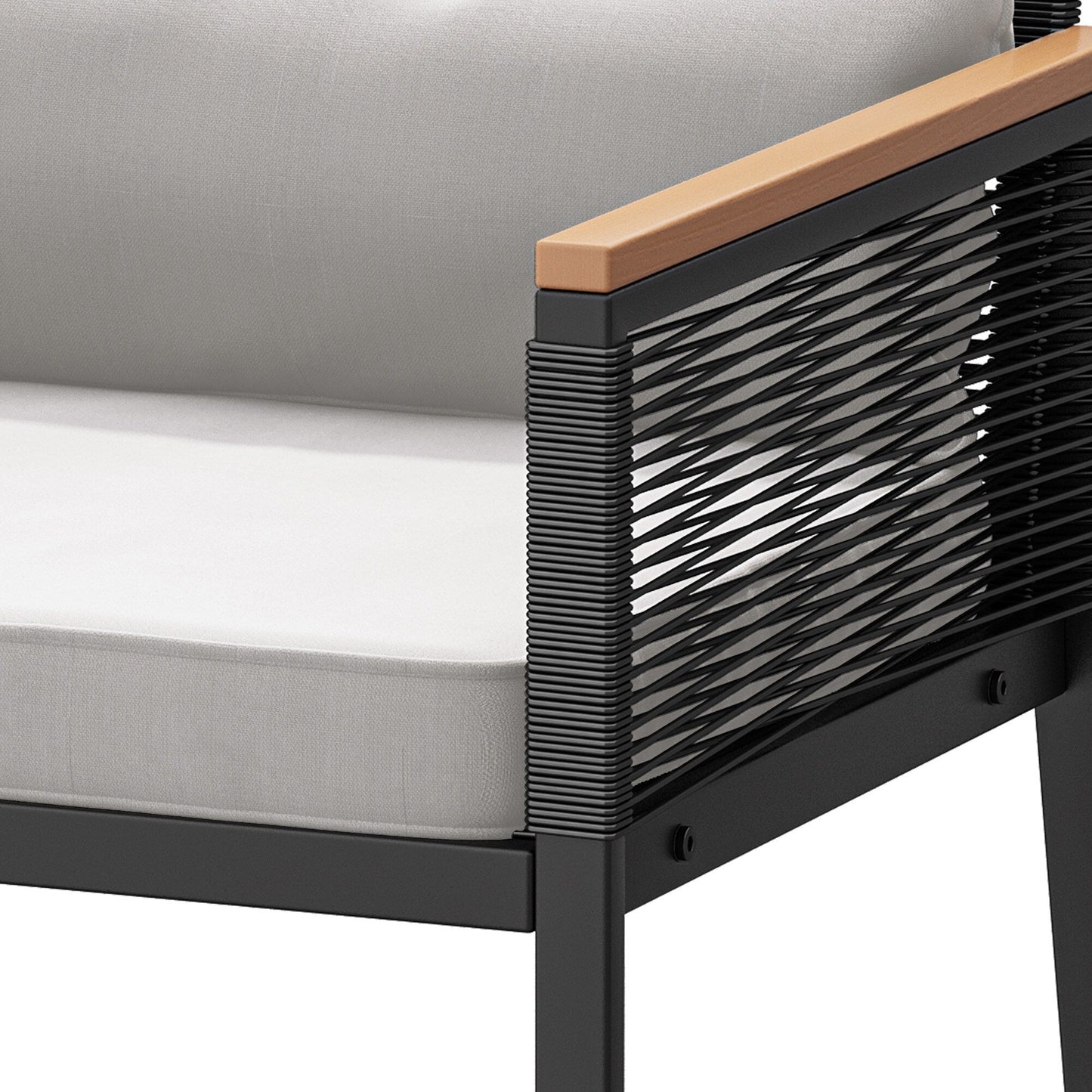 Set da bistrot in vimini per patio da 5 pezzi con cuscini - 23,2 L x 28 W x 30,7 H