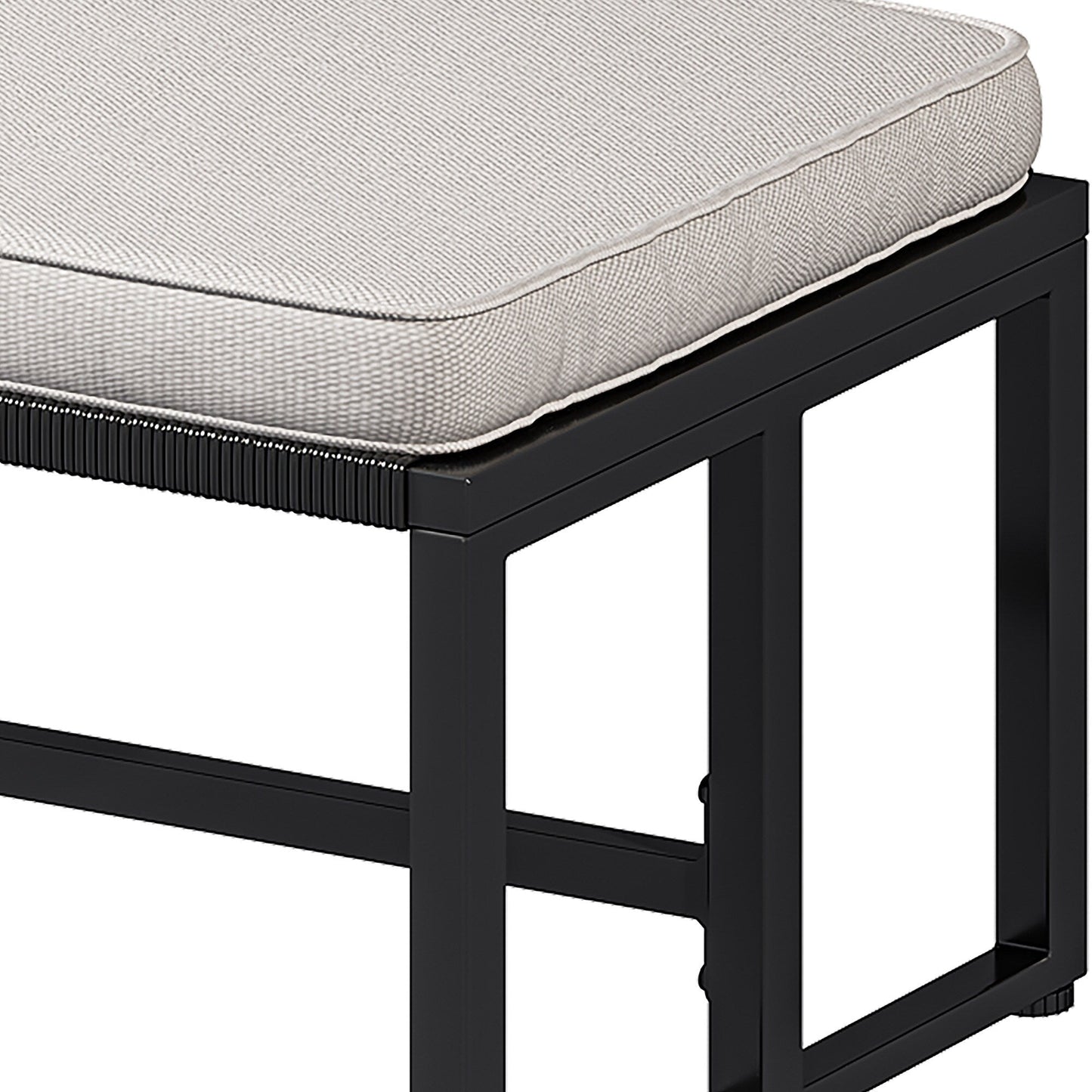 Set da bistrot in vimini per patio da 5 pezzi con cuscini - 23,2 L x 28 W x 30,7 H