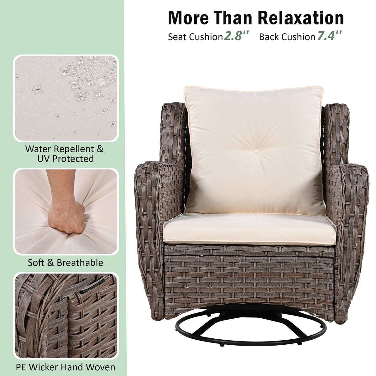 Set di 5 sedie a dondolo da esterno in vimini con tavolo da bar e cuccia per animali domestici